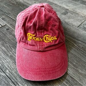 Adams Red Baseball Cap with Yellow Embroidered "Texas Chica"